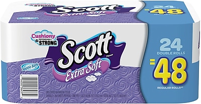Scott® 1-Ply Extra Soft Bath Tissue Rolls, Unscented, 24/Pack
