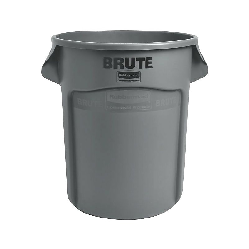Rubbermaid Brute Plastic Trash Can Container, 32 Gallons, Grey (FG263200GRAY) image 1