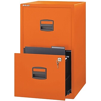 Bisley 2 Drawer Vertical File, Orange, Letter, 17''W (FILE2-OR)