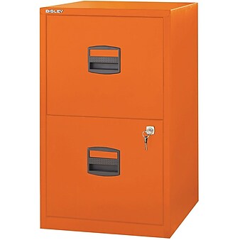 Bisley 2 Drawer Vertical File, Orange, Letter, 17''W (FILE2-OR)