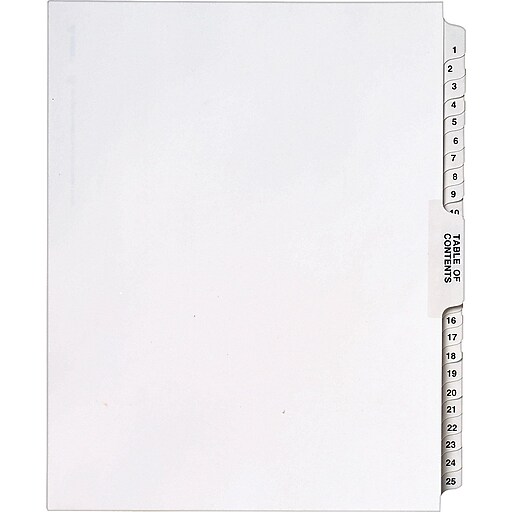 Avery® Legal Exhibit Dividers, 125 Staples