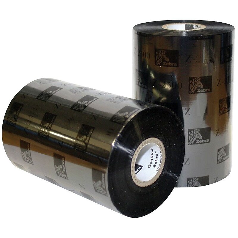 Zebra Black Thermal Wax Printer Ribbon, 12/Carton (800132-102) image 1