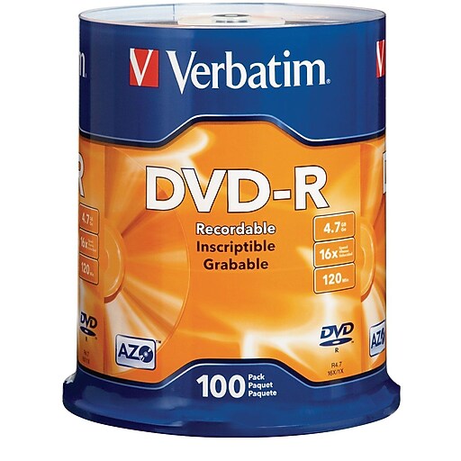 Verbatim 95102 16x DVD-R, Silver | Staples