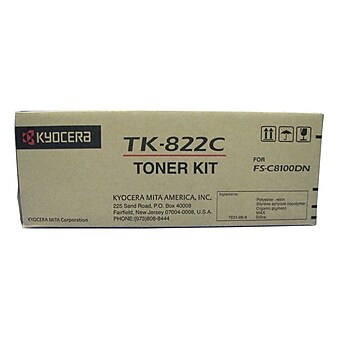 Kyocera TK-822C Cyan Standard Yield Toner Cartridge