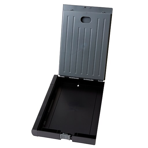 Staples Plastic Document Case and Clipboard, Double Storage, Charcoal