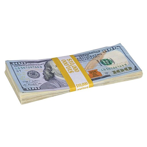 CoinTainer® 10,000 Currency Strap, Mustard, 1000/Pack Staples