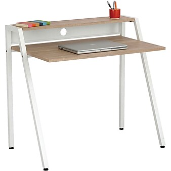 Safco Writing Desk 37 3/4'', White/Beech (1951WH)
