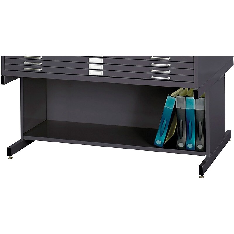 SAFCO High Base Flat File Cabinet, Black (4977BL) image 1