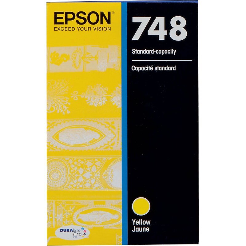 Epson T748 Yellow Standard Yield Ink Cartridge (T748420) image 1