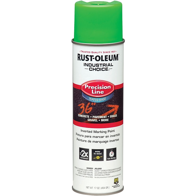 Rust-Oleum® Industrial Choice Precision-Line Inverted Marking Paint, Fluorescent Green image 1