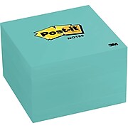 Post-it® Notes, Aqua Wave, 3" x 3", 5 Pads/Pack (654-5AW)