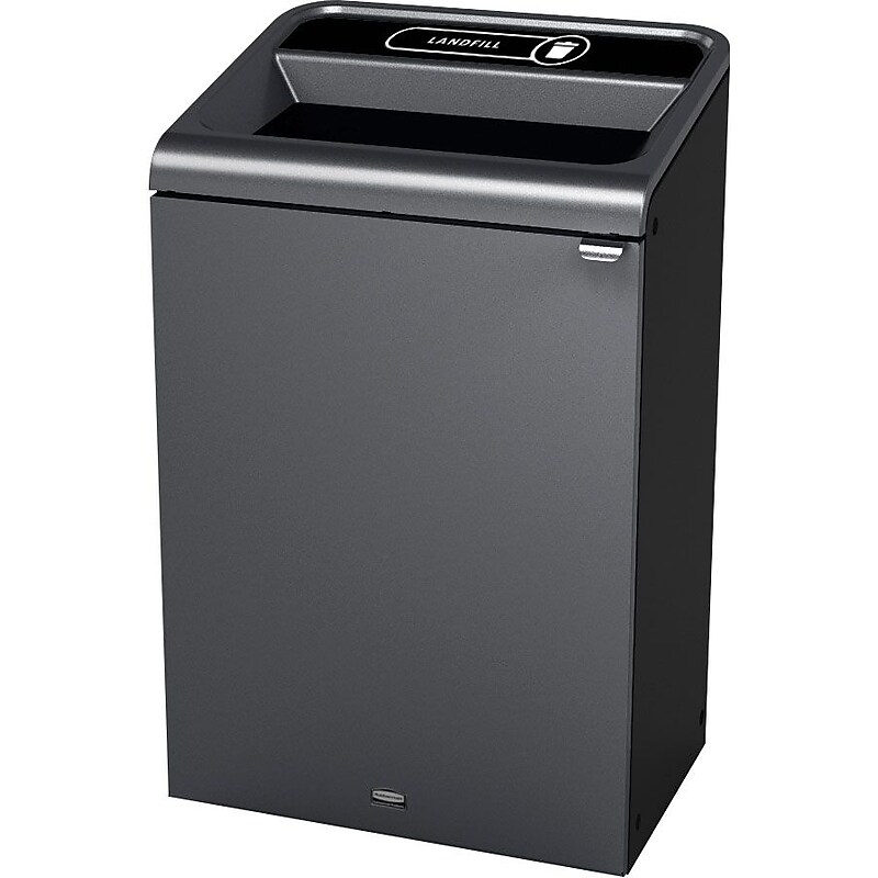 Rubbermaid Configure Single-Stream Recycling Station, 33 Gallon, Stenni Gray (1961628) image 1