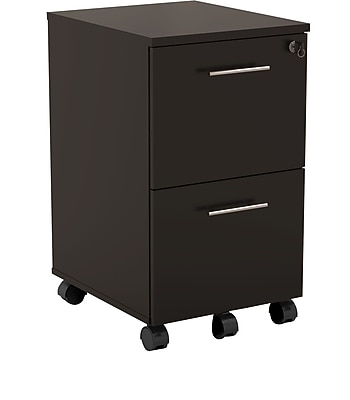 Safco Medina 2-Drawer Mobile Vertical File Cabinet, Letter Size, Lockable, 26.75"H x 15.5"W x 18"D, Mocha (MNFFLDC)