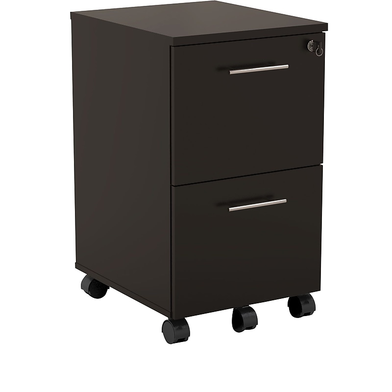 Safco Medina 2-Drawer Mobile Vertical File Cabinet, Letter Size, Lockable, 26.75"H x 15.5"W x 18"D, Mocha (MNFFLDC) image 1