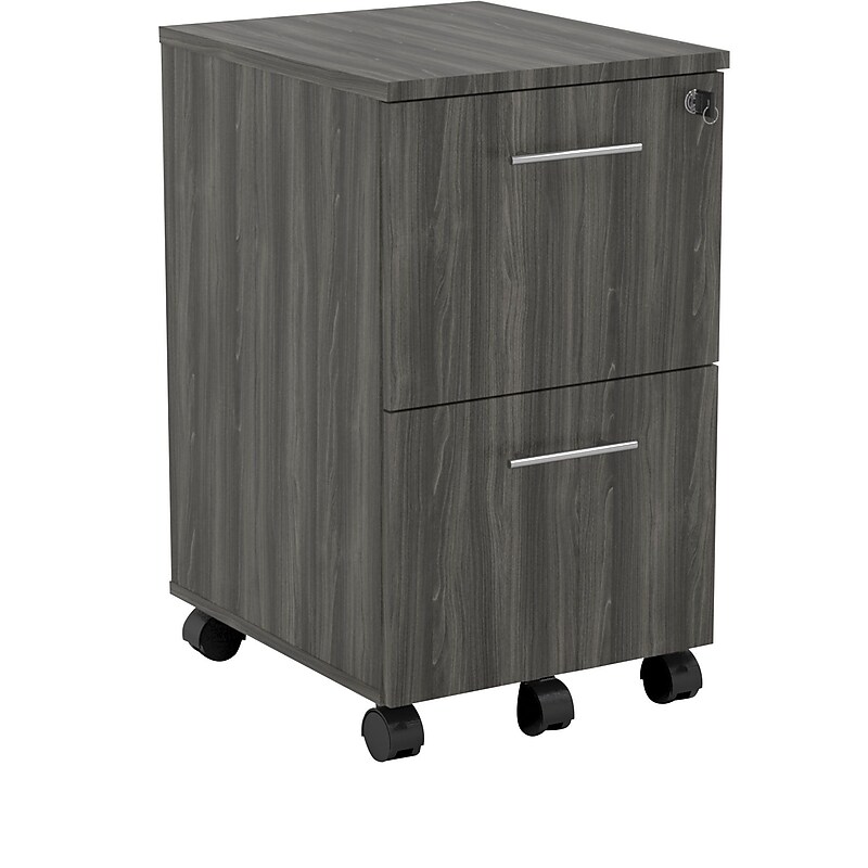 Safco Medina 2-Drawer Mobile Vertical File Cabinet, Letter Size, Lockable, 26.75"H x 15.5"W x 18"D, Gray (MNFFLGS) image 1