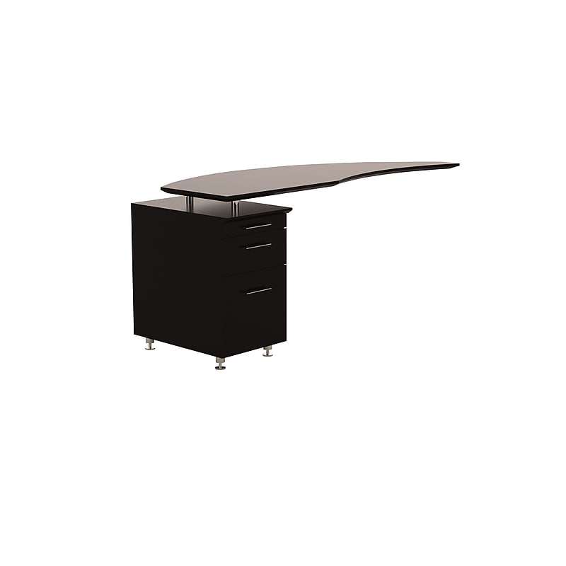 Safco Medina™ Left Hand Return w/Ped, Mocha, 29 1/2"H x 63"W x 24"D image 1