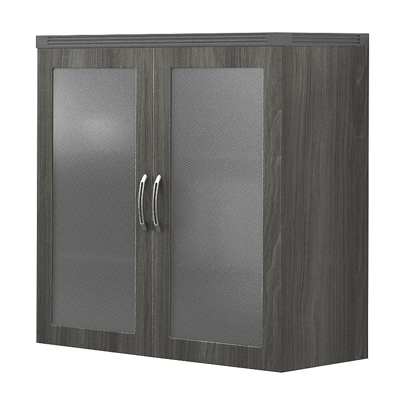 Safco Aberdeen Glass Display Cabinet, 39 1/4"H x 36"W, Gray Steel (AGDCLGS) image 1