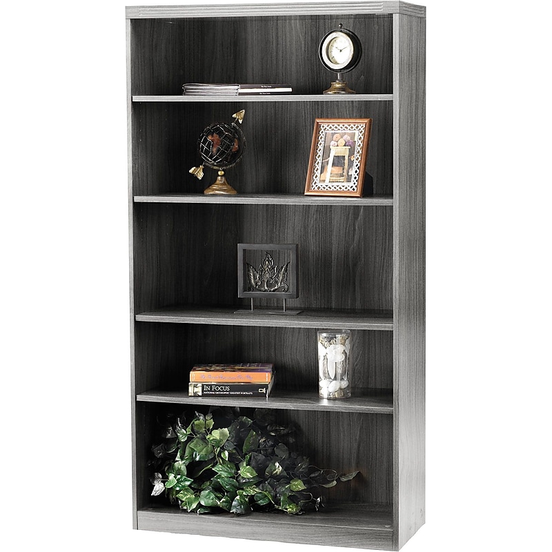 Safco Aberdeen 5-Shelf Bookcase 68 3/4"H, Gray Steel (AB5S36LGS) image 1