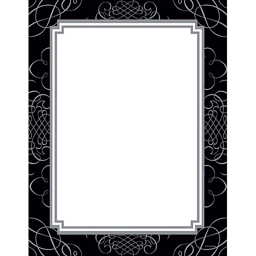 Great Papers! Black and Silver Scroll Letterhead, 8.5" x 11", 80 count