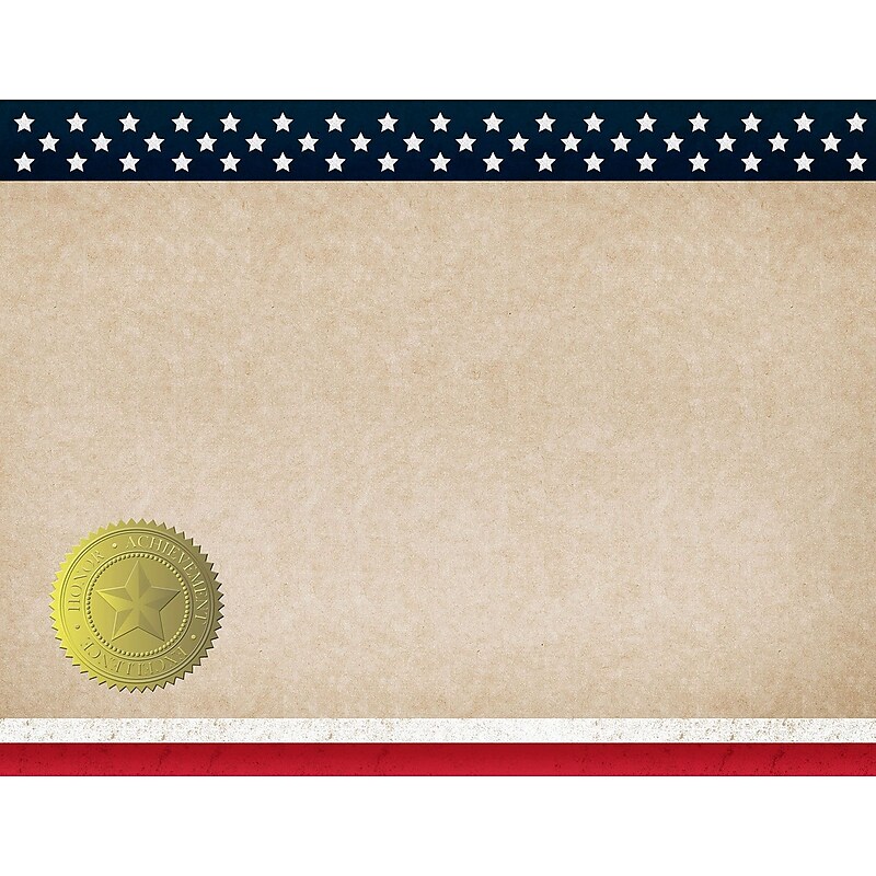 Great Papers Patriotic Certificates, 8.5" x 11", Multicolor, 25/Count(2015083) image 1