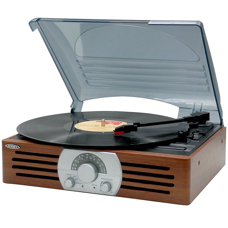 3 Speed Stereo Turntable with AM/FM Radio image 1