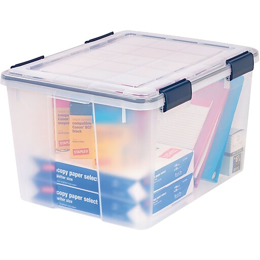IRIS® 46 Quart Weathertight Plastic Storage Box (110455) Staples
