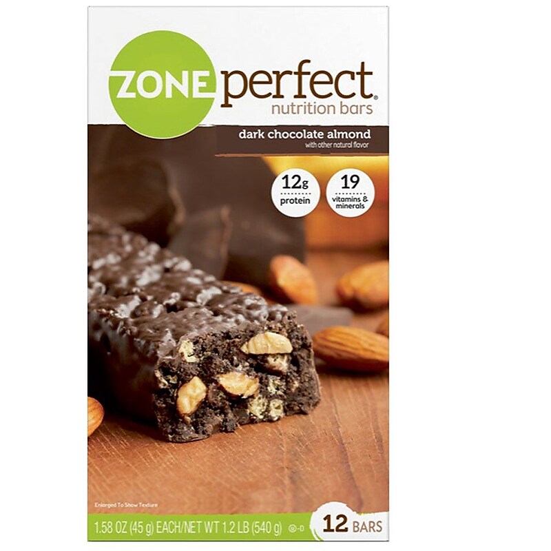 ZonePerfect Dark Chocolate Almond Nutrition Bar, 1.58 oz., 12 Bars/Box (EAS63225) image 1