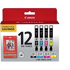 Canon 251 Black/Cyan/Magenta/Yellow Standard Yield Ink Cartridge