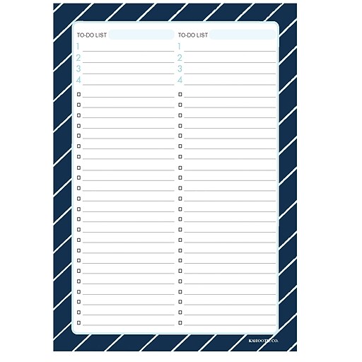 Kahootie Co Two Category To Do List Notepad, A5 8.3"x 5.8", 50 sheets