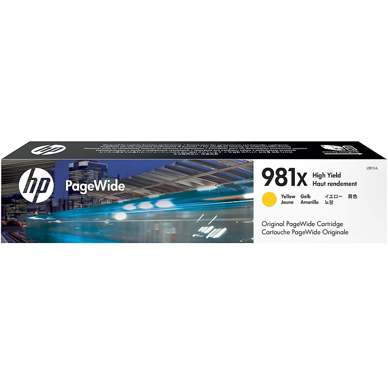 HP 981X Yellow High Yield Ink Cartridge, Prints Up to 10,000 pages (L0R11A) image 1