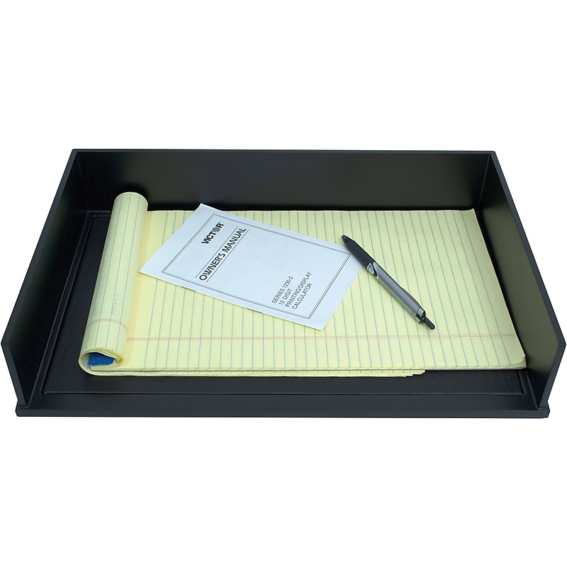 Victor Technology Wood Midnight Black Stackable Legal Size paper Letter Tray (1168-5) image 1