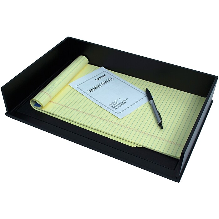 Victor Technology Wood Midnight Black Stackable Legal Size paper