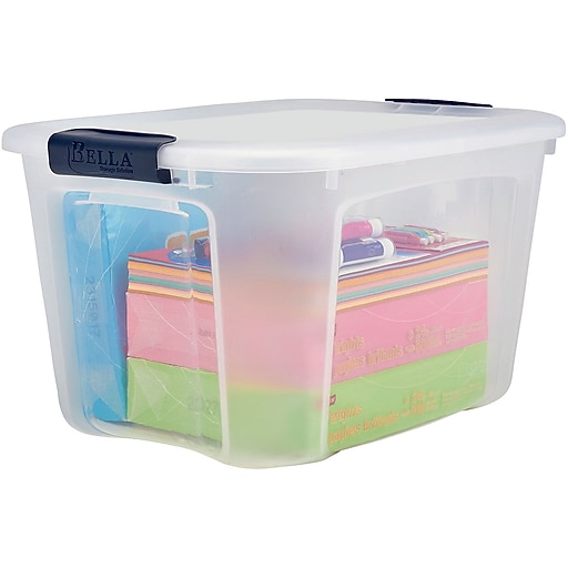 Staples 40 Quart Plastic Container, Clear with Locking Lid Staples