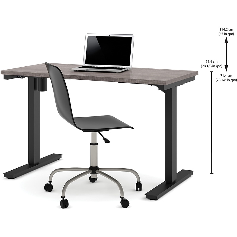 Bestar Pro-Linea 28 - 45'' Electric Height-Adjustable Table, Bark Grey (65857-47) image 1