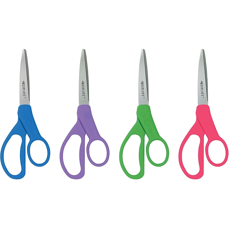 Westcott 7" Stainless Steel Kid's Scissors, Pointed Tip, Assorted Colors (14231) image 1