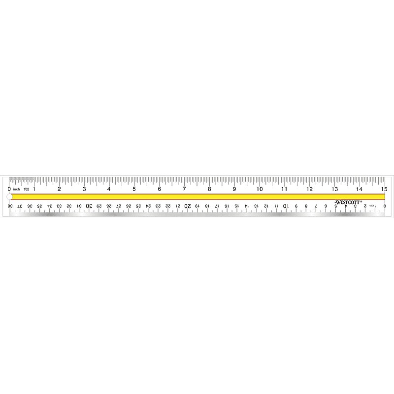 Westcott 15" Acrylic Standard Ruler (10580/55307) image 1