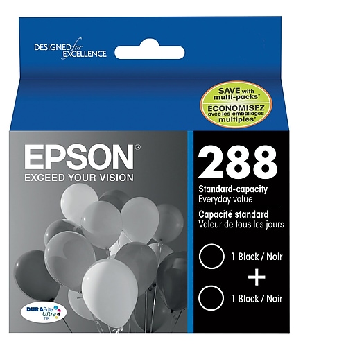 2 Pack Epson T288120-BCS DURABrite Ultra Black and Color Combo Pack Standard Capacity Cartridge Ink