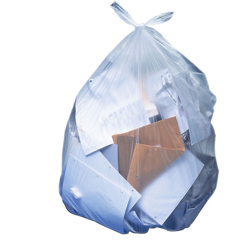 Heritage 20-30 Gallon Industrial Trash Bag, 36" x 30", Low Density, 1.1 Mil, Clear (H6036SC) image 1