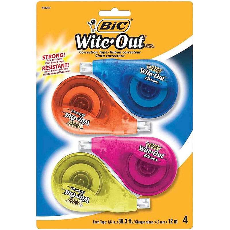 BIC Wite-Out EZ Correct Correction Tape, White, 18/Pack, 4 Packs/Carton (50589-CT) image 1