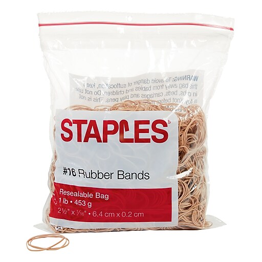 Staples® Economy Rubber Bands, Size 16, 1 lb. Staples