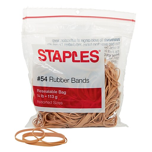 Staples® Economy Rubber Bands Size 54, Assorted, 1/4 lb. Staples
