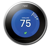 Google Nest 3rd Generation Learning WiFi Smart Thermostat, Silver (4522150)