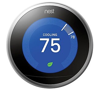 Google Nest 3rd Generation Learning WiFi Smart Thermostat, Silver (T3007ES)