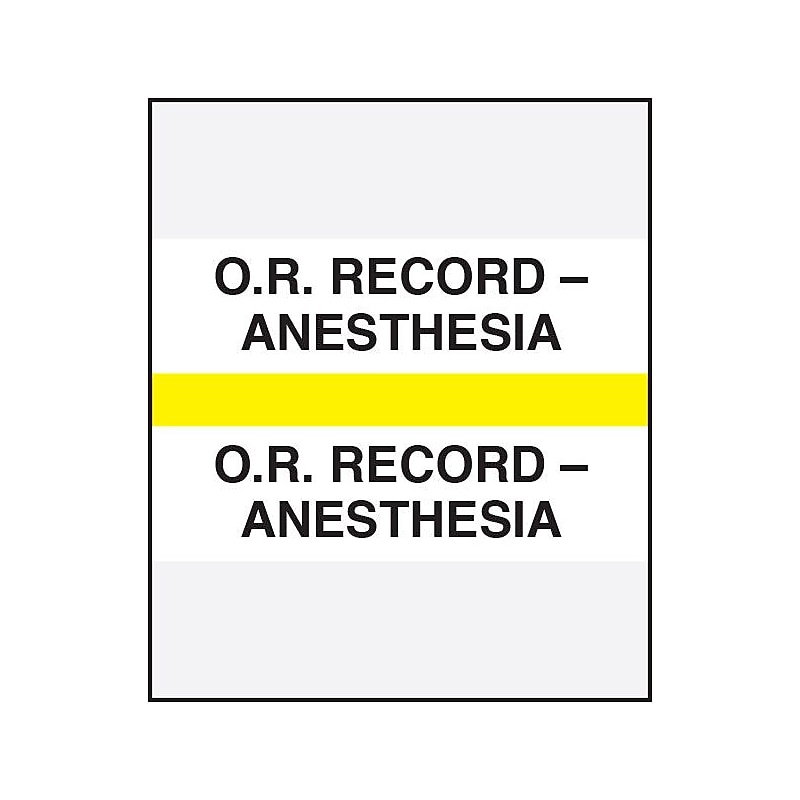 Medical Arts Press® Standard Preprinted Chart Divider Tabs, O.R. - Anesthesia, Yellow image 1