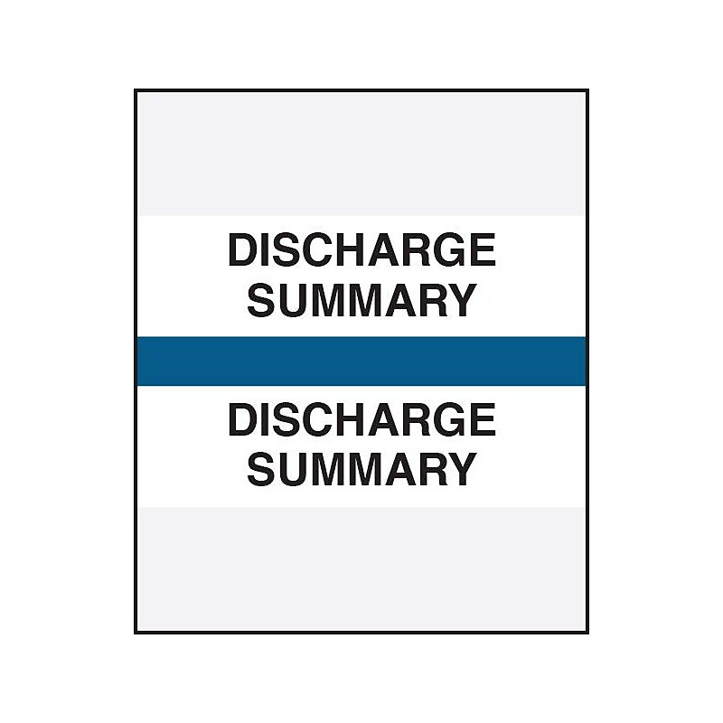 Medical Arts Press® Standard Preprinted Chart Divider Tabs, Discharge Summary, Dark Blue image 1
