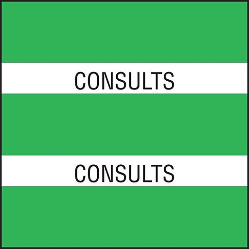 Medical Arts Press® Large Chart Divider Tabs, Consults, Lt. Green Staples