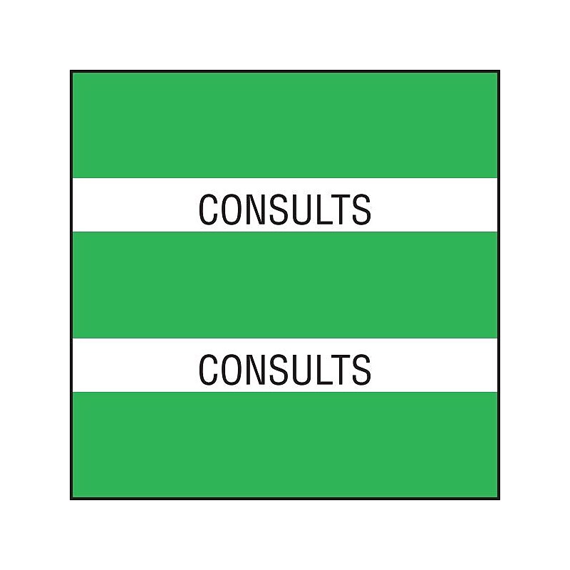 Medical Arts Press® Large Chart Divider Tabs, Consults, Lt. Green image 1