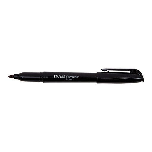 STAPLES® DURAMARK® PERMANENT MARKERS FINE BLACK 12PK (20468) Staples