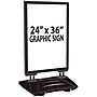 Azar Sign Holder, 26" x 43", Vertical, Freestanding, Black, Acrylic (300249)~#|#~s1023875_sc7