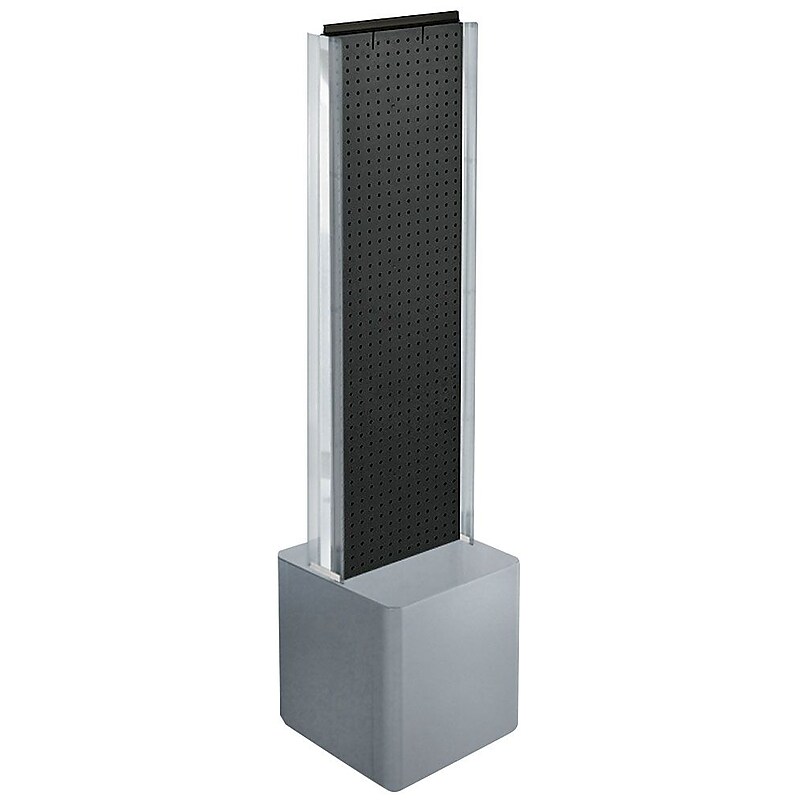 Two-Sided Pegboard Floor Display, Panel Size: 13.5"W x 44"H, Black (700728-BLK) image 1